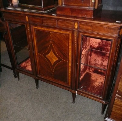 Lot 937 - Mahogany and satinwood banded display cabinet