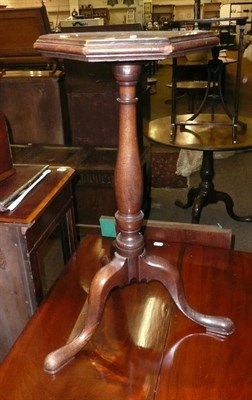 Lot 939 - Mahogany tripod table with hexagonal top