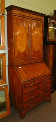 Lot 983 - Satinwood bureau bookcase