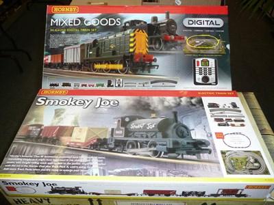 Lot 1003 - Two Boxed Hornby 'OO' Gauge Train Sets - Mixed Goods Digital Set R1075 and Smokey Joe Electric...