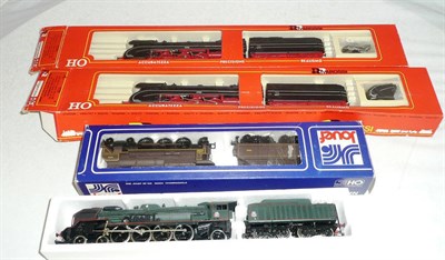 Lot 1016 - Four Boxed 'HO' Gauge Locomotives - two Rivarossi 4-6-0 locomotives and tenders, in black...