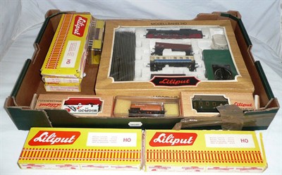 Lot 1030 - A Collection of Boxed Liliput 'HO' Gauge Trains and Accessories, comprising a No.1 goods set,...