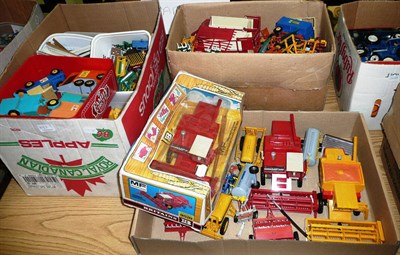 Lot 1057 - A Large Collection of Britains Plastic and Diecast Farm and Garden Vehicles, Figures and...