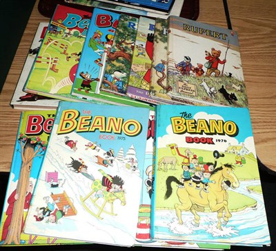 Lot 1061 - Fifteen Childrens Annuals, including four Rupert - 1952, 1956, 1973 & 1976, six Beano - 1974, 1975