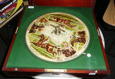 Lot 1069 - A Deluxe Mahogany Cased 'Sandown' Roulette Style Horse Racing Game by F.H. Ayres, London, with...