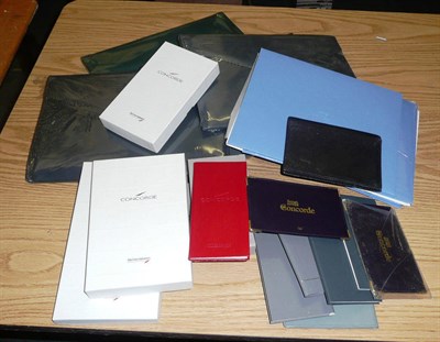 Lot 1084 - A Collection of Concorde Memorabilia, including wallets, note pads, luggage labels, pens,...