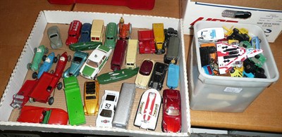 Lot 1103 - A Collection of Diecast Vehicles, including three Dinky Racing Cars and two Land Speed Record Cars