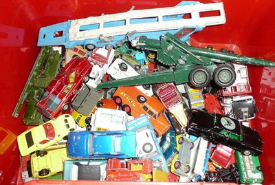 Lot 1104 - A Collection of Playworn Diecast Vehicles, makers include Dinky, Corgi and Matchbox, with some...