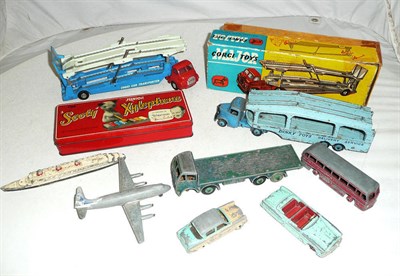 Lot 1111 - Diecast Vehicles, including a boxed Corgi Carrimore Car Transporter No.1101, with red cab and...