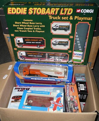 Lot 1127 - Fifteen Boxed Corgi Wagons, including Eddie Stobart Ltd Truck Set & Playmat No.60023, two Heavy...