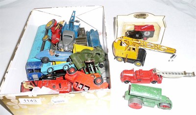 Lot 1143 - Sixteen Unboxed Dinky Vehicles, including Foden tanker, Dinky Service vehicle, Massey Harris...