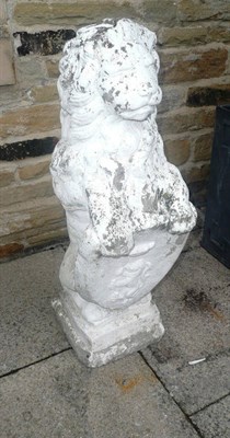 Lot 1509 - White painted garden lions