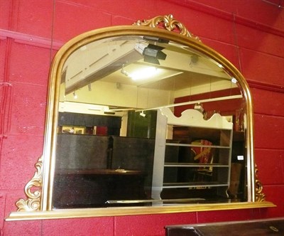 Lot 1518 - Gilt overmantel mirror