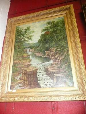 Lot 1567 - R Blower, early 20th century framed oil on canvas, river landscape