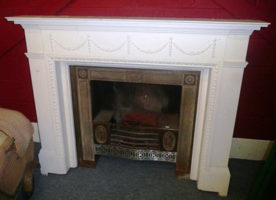 Lot 1584 - An Adam's style painted fire surround and fire inset