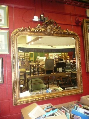 Lot 1588 - Gilt over mantel mirror