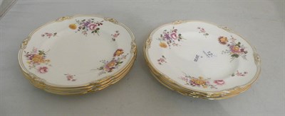 Lot 12 - Eight Royal Crown Derby 'Derby Posies' plates with acorn decoration