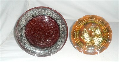 Lot 15 - Linthorpe pottery 353 dish designed by Christopher Dresser and a Linthorpe pottery 1700 plate