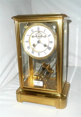 Lot 17 - A French four glass clock, dial signed 'T Martin, 5 Regent St, London' and two keys