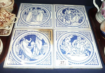 Lot 27 - Four Mintons blue and white Shakespeare tiles