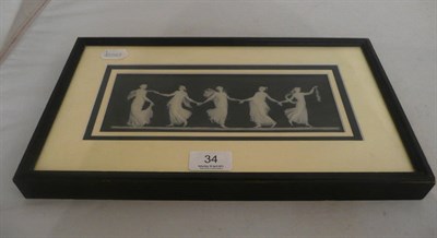 Lot 34 - A framed black and white Jasper plaque framed and mounted