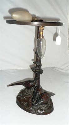 Lot 61 - Bronze pheasant table lamp by Friedrich Gornik