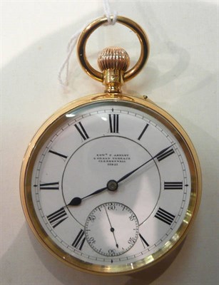 Lot 96 - An open faced pocket watch by Edwd F Ashley, Clerkenwell