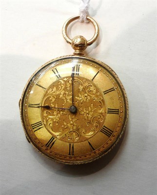 Lot 104 - Ladies fob watch stamped '18k'