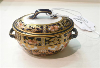 Lot 107 - A Royal Crown Derby miniature tureen and cover (a.f.)