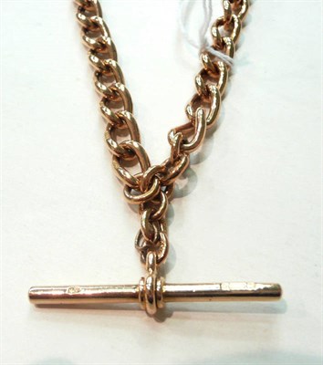 Lot 112 - A 9ct rose gold albert chain