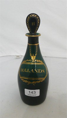 Lot 143 - A green and gilt 'Hollands' decanter