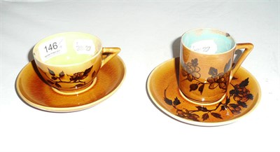 Lot 146 - Linthorpe pottery 639 cup and saucer designed by Christopher Dresser and another Linthorpe...