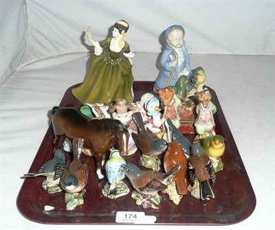 Lot 174 - A collection of Beswick birds, Beatrix Potter figures, etc