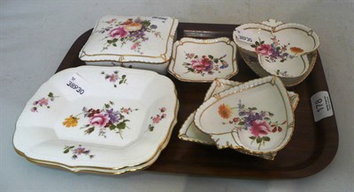 Lot 178 - Set of four Royal Crown Derby 'gaming' pin dishes, a square dish, box and cover and two rectangular