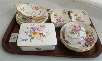 Lot 184 - Collection of Royal Crown Derby 'Derby Posies' pattern pin dishes, square trinket box and...