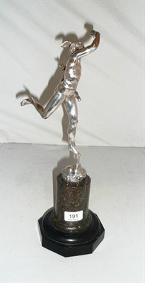 Lot 191 - Plated figure of Mercury on a hardstone plinth