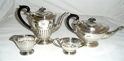 Lot 196 - A silver four piece tea service