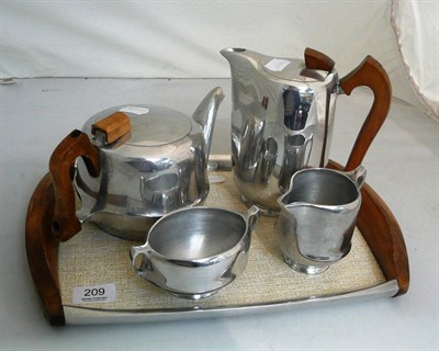 Lot 209 - Picquot ware tea set and tray