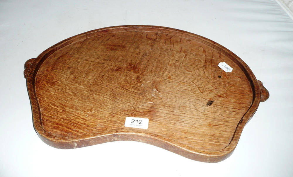 Lot 212 Robert 'Mouseman' Thompson oak tray