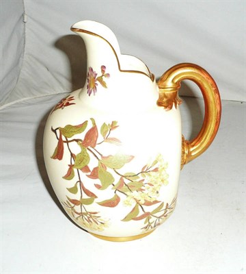 Lot 219 - Royal Worcester blush ivory floral-decorated jug