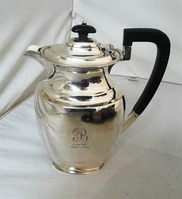 Lot 222 - Silver hot water jug