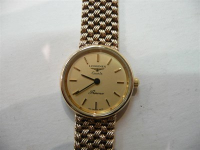 Lot 243 - A lady's Longines 9ct gold wristwatch