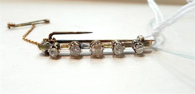 Lot 266 - An old cut diamond five stone brooch