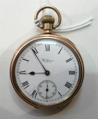 Lot 271 - A Waltham 9ct gold pocket watch