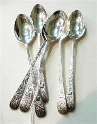 Lot 278 - Set of six silver teaspoons