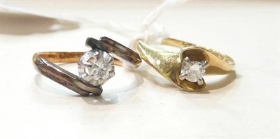 Lot 294 - Two diamond solitaire rings