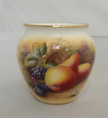 Lot 325 - A Worcester fruit painted vase, signed Bonnett