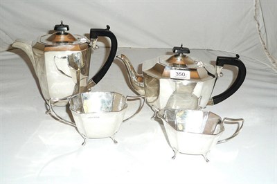 Lot 350 - Four piece silver tea service