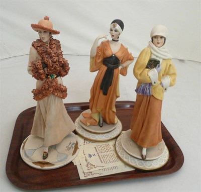 Lot 375 - Three Naples porcelain figures of ladies