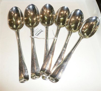 Lot 450 - A Matched Set of Six George II and later Irish Table Spoons, various makers, Dublin 1730-1834,...